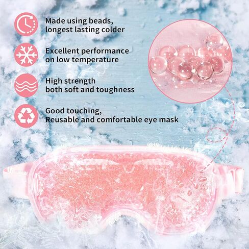 Cooling Eye Mask with Gel Bead, Reusable Cold Compress Ice Pack Sleeping Eye Cooling Pads for After Eyelid Surgery, Puffiness, Puffy Eyes, Headache, Migraine Relief(Blue) in Saudi Arabia