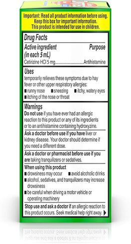 شراب حساسية الأطفال زيرتيك 24 ساعة مع السيتريزين، خالي من الصبغة والسكر، نكهة العنب، 1 أونصة سائلة. أوقية in Kuwait