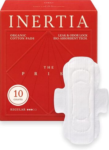 INERTIA Organic Pads for Women Heavy Absorbency (10 count) - The Most Organic Pads with The Best Absorbency, NO petroleum-based microplastic, chlorine, fragrance or deodorant. (pack of 1) in Kuwait