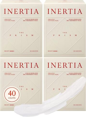 فوط عضوية من إنرتيا للنساء ذات قدرة عالية على الامتصاص (40 قطعة) - أكثر الفوط العضوية ذات أفضل قدرة على الامتصاص، ولا تحتوي على بلاستيك دقيق قائم على البترول أو الكلور أو العطر أو مزيل العرق. (عبوة من 4)… in Kuwait