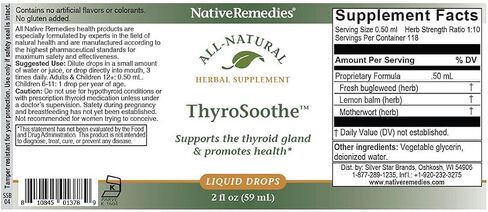 Native Remedies ThyroSoothe - All Natural Herbal Supplement Soothes The Thyroid Gland - Supports Systemic Balance in The Endocrine System and Thyroid Gland - 59 mL in Saudi Arabia