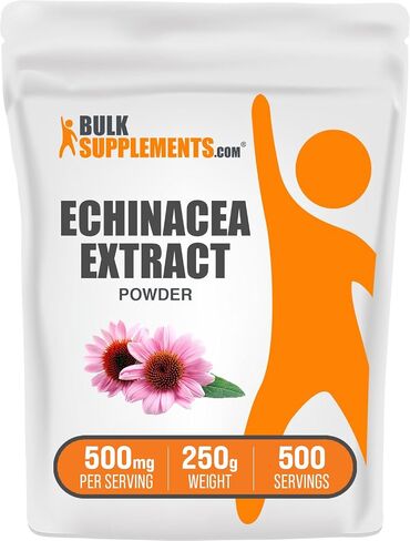 BulkSupplements.com Echinacea Extract Powder - Echinacea Supplement, Herbal Supplement for Immune Support - Vegan & Gluten Free, 500mg per Serving, 500g (1.1 lbs) (Pack of 1) in Kuwait