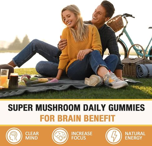 علكات فطر أوسيو - عرف الأسد، كورديسيبس، ريشي - مكمل فطر الدماغ منشط الذهن - للوظيفة الإدراكية والجهاز المناعي ومضادات الأكسدة - 120 علكة in Kuwait