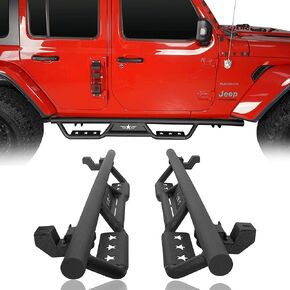 JLU Unlimited Running Board Side Step Nerf Bars Steel Compatible with Jeep Wrangler JL 2018 2019 2020 2021 2022 4-Door (Not fit for 2018 JK) in Saudi Arabia