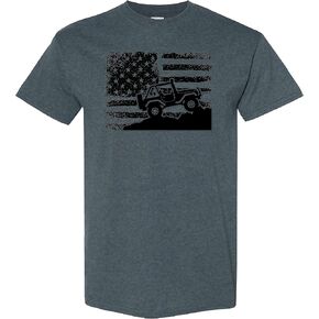 American Off-Road on a Dark Heather T Shirt in Saudi Arabia