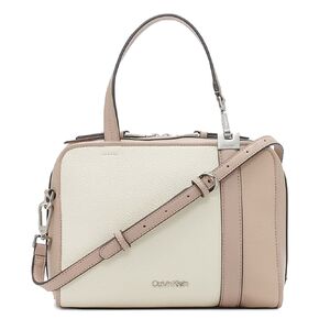Calvin Klein Collette Top Zip Satchel, Cherub White Multi in Kuwait