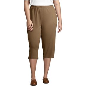 Lands' End Women's Sport Knit High Rise Elastic Waist Capri Pants No Size