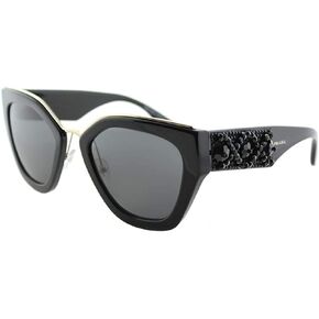 Prada PR10TS 1AB5S0 Black PR10TS Square Sunglasses Lens Category 3 Size 52mm in Saudi Arabia