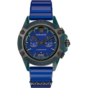 Versace Mens Transparent Green 44 mm Icon Active Strap Watch VEZ701122 in Saudi Arabia