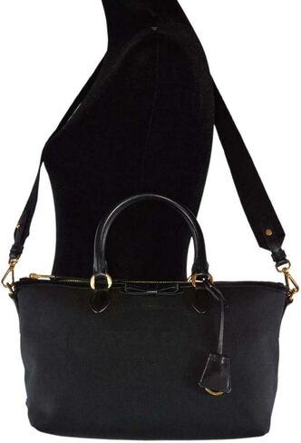 Prada Logo Jacquard Black Canvas Satchel Crossbody 1BA104 in Saudi Arabia