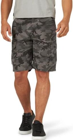 Wrangler Relaxed Fit Cargo Shorts with Stretch Anthracite Camo 36 in Saudi Arabia