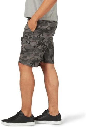 Wrangler Relaxed Fit Cargo Shorts with Stretch Anthracite Camo 36 in Saudi Arabia