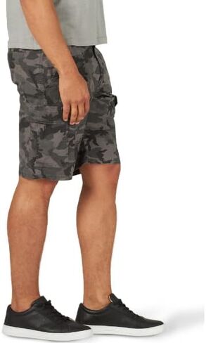 Wrangler Relaxed Fit Cargo Shorts with Stretch Anthracite Camo 36 in Saudi Arabia