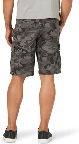 Wrangler Relaxed Fit Cargo Shorts with Stretch Anthracite Camo 36 in Saudi Arabia