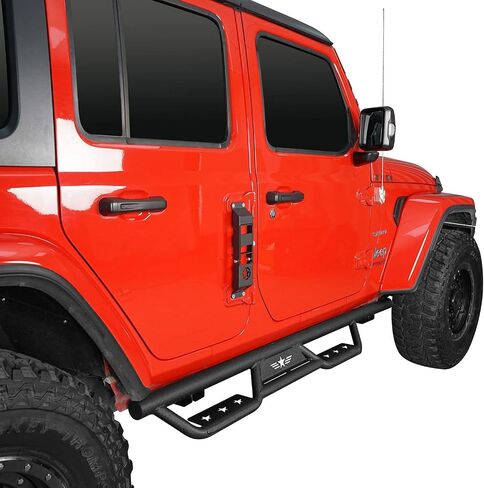 JLU Unlimited Running Board Side Step Nerf Bars Steel Compatible with Jeep Wrangler JL 2018 2019 2020 2021 2022 4-Door (Not fit for 2018 JK) in Saudi Arabia