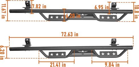 JLU Unlimited Running Board Side Step Nerf Bars Steel Compatible with Jeep Wrangler JL 2018 2019 2020 2021 2022 4-Door (Not fit for 2018 JK) in Saudi Arabia