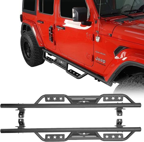 JLU Unlimited Running Board Side Step Nerf Bars Steel Compatible with Jeep Wrangler JL 2018 2019 2020 2021 2022 4-Door (Not fit for 2018 JK) in Saudi Arabia