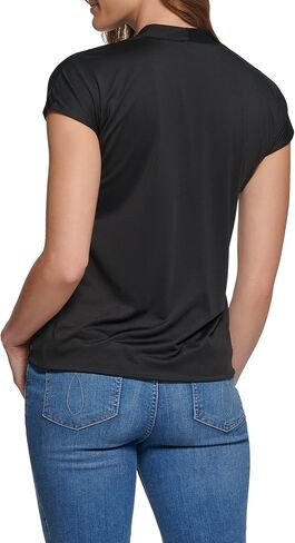 Calvin Klein Women's Missy Soft Everyday V-Neck Featherweight Jersey Shirt in Saudi Arabia
