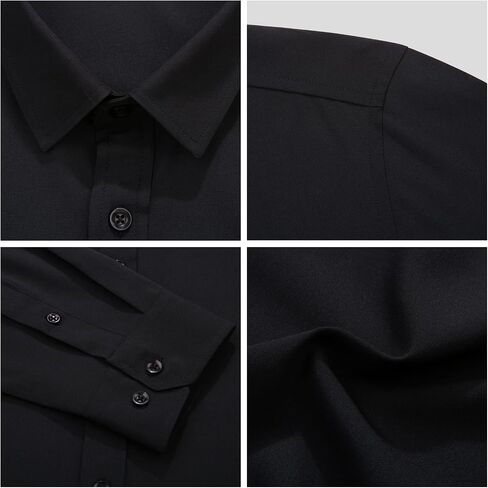 Cagocarben Mens Long Sleeve Shirts Button Down Casual Business Shirt Solid Plain Formal Stretch Shirts in Saudi Arabia