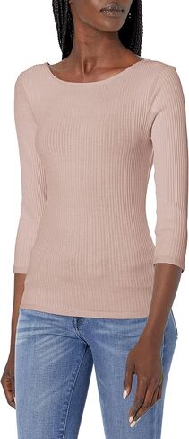 قميص نسائي من GUESS بأكمام 3/4 Vivi Rib Cut Shirt in Saudi Arabia