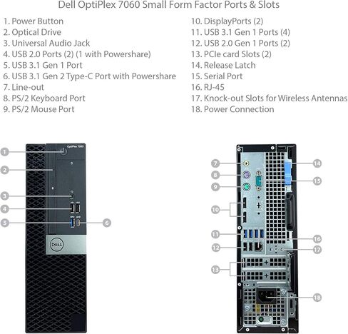Dell Optiplex 7060 SFF Desktop - 8th Gen Intel Core i7-8700 6-Core Processor up to 4.60 GHz, 16GB DDR4 Memory, 512GB Solid State Drive, Intel UHD Graphics 630, DVD Burner, Win10 Pro (64-bit) (Renewed) in Saudi Arabia