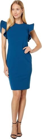 Calvin Klein Short Sheath with Ruffle Sleeve in Kuwait