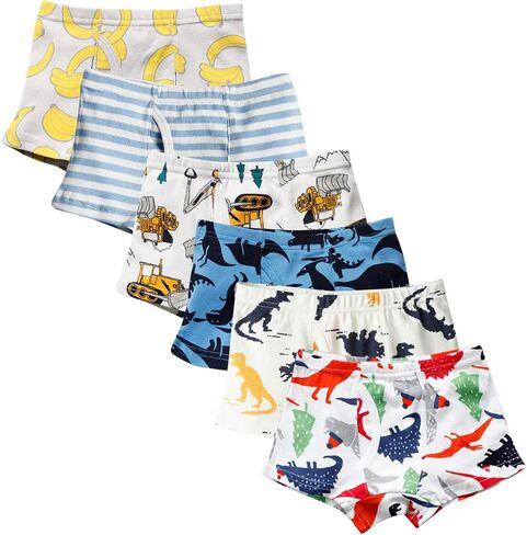 Evelin LEE 6-Pack Baby Boys Underwear Cotton Boyshort Panties Cartoon Soft Boxer Briefs in Kuwait