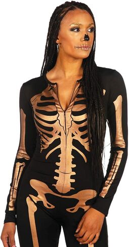 Tipsy Elves Form Fitting & Flattering Skeleton Bodysuits for Halloween - Women's Sexy Skeleton Costume in Saudi Arabia