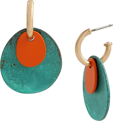 Patina Disc Huggie Earrings in Saudi Arabia