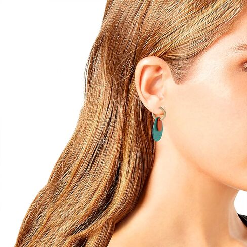 Patina Disc Huggie Earrings in Saudi Arabia