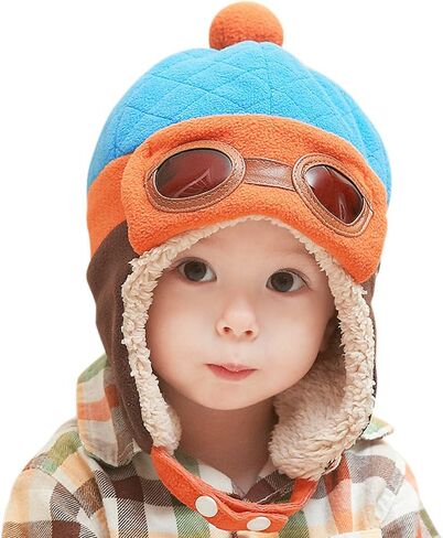 Evelin LEE Fashion Unisex Baby Boys Pilot Aviator Crochet Hats Warm Winter Cap in Saudi Arabia