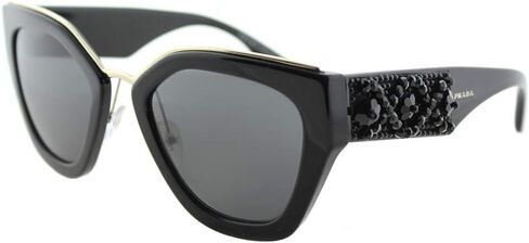 Prada PR10TS 1AB5S0 Black PR10TS Square Sunglasses Lens Category 3 Size 52mm in Saudi Arabia