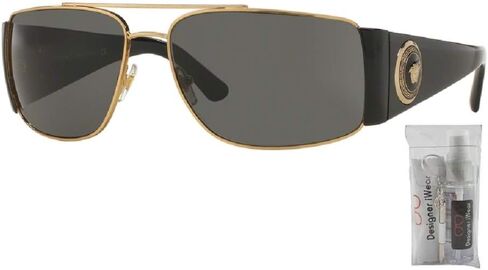 Versace VE2163 Rectangle Sunglasses For Men For Women + BUNDLE with Designer iWear Complimentary Eyewear Care Kit in Saudi Arabia