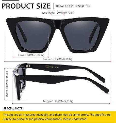 Acetate Handmade Cateye Polarized Sunglasses Men Women Vintage Oversized Square Trendy Eyewear in Saudi Arabia