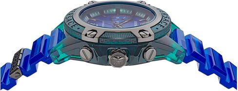 Versace Mens Transparent Green 44 mm Icon Active Strap Watch VEZ701122 in Saudi Arabia
