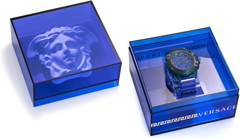 Versace Mens Transparent Green 44 mm Icon Active Strap Watch VEZ701122 in Saudi Arabia