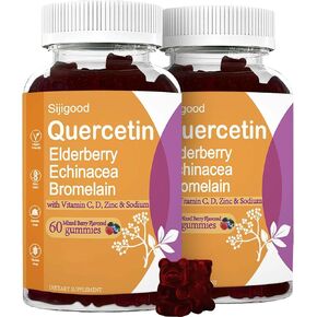 1200MG Quercetin Gummies with Bromelain, Elderberry, Echinacea, Vitamin C D Zinc - Immune System Support 60 Counts Pure Quercetin Gummies for Kids & Adults in Kuwait