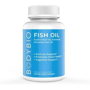BodyBio- Fish Oil, Non-oxidized Omega 3, 3:1 EPA to DHA, Essential Fatty Acid, 120 softgels in Kuwait