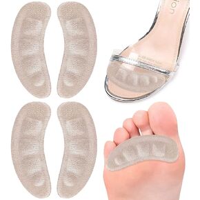 Ball of Foot Cushions for High Heels, Non-Slip Comfortable Forefoot Pads Metatarsal Pads All Day Pain Relief, Toe Cushions for Forefoot - 2Pairs (Beige)