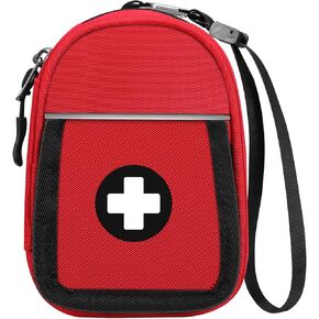 SITHON Insulated Medicine Carrying Case Bag - Small Travel Medication Organizer Emergency Medical Pouch Holds Auvi Q, Nasal Spray, Allergy Meds, Asthma Inhaler Case, Black