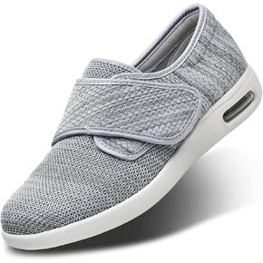 Women Diabetic Shoes, Extra Wide Width Breathable Mesh Adjustable Strap Outdoor Walking Sneakers - Support for Swollen Feet, Arthritis & Edema