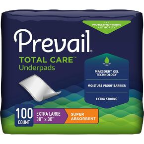 Prevail Incontinence Underpads - Unisex Disposable Underpads for Men & Women - Super Absorbent, 30" X 30", 100 Count (10 Packs of 10) in Saudi Arabia
