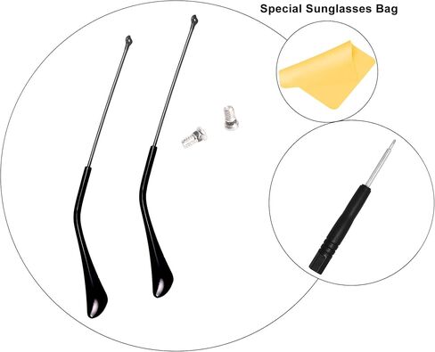 Replacement Temple Tips Temple Arms for Ray-Ban Aviator RB3025 3025 Sunglasses Repair Kit，Bonus Screws/Screwdriver/Sunglasses Bag-Black … in Saudi Arabia
