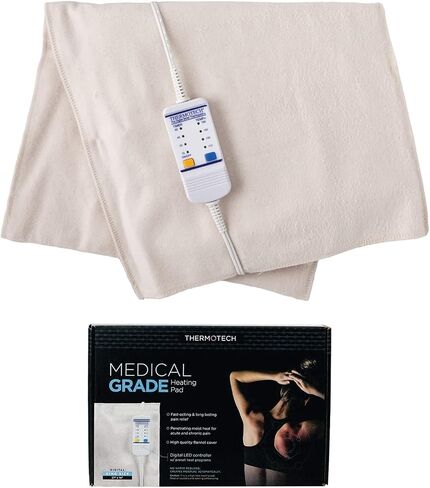 Thermotech Automatic Digital Moist Heating Pad Heating Pad, Beige, king 27 X14 in Saudi Arabia