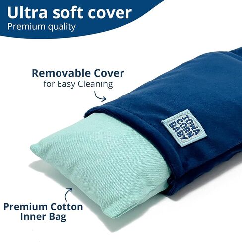 Mini - Microwavable Heating Pad & Reusable Cold Pack - Weighted Heating Pad for Cold Hands, Sore Neck, Achy Wrists - 4" x 8" - 1 lb (Jade Green) in Kuwait