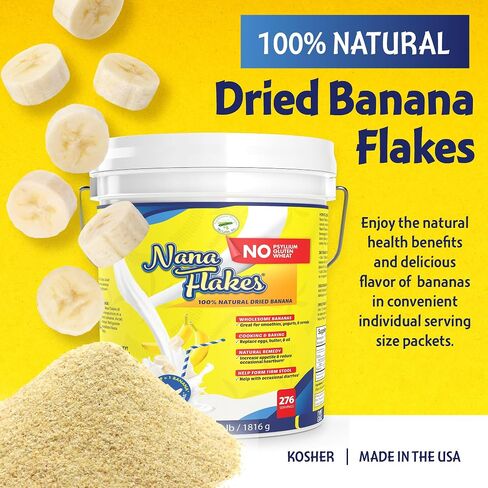 Nana Flakes 100% Pure Banana Flakes Medical Food Powder - Decrease Fat Intake & Natural Remedy for Diarrhea & Heart Burn - Great Source of Protein & Fiber (Banana, One Pound Bag) in Saudi Arabia