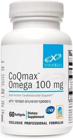 XYMOGEN CoQmax Omega 100 mg - CoQ10 + Fish Oil Omega 3 Supplement - Dual-Action Heart Health Support - Coenzyme q10 + Specialized Fish Oil for 3X Greater Absorption of EPA DHA (60 Softgels) in Saudi Arabia