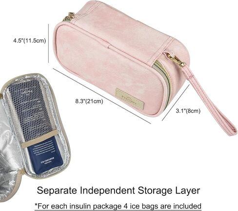 Portable Insulin Cooler Travel Case With 4x100G Ice Packs For 8-12h Cooling Time, Diabetic Medication & Breastmilk Insulated Bag in Saudi Arabia