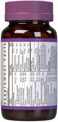 Bluebonnet Nutrition Maxi One (With Iron), Whole Food Multiple, Enzymes, Energy, Vitality, Gluten-Free, Kosher, Dairy-Free, Vegetarian Friendly, Soy-Free, Non-GMO, 90 Vegetable Capsule, 3 Month Supply in Saudi Arabia