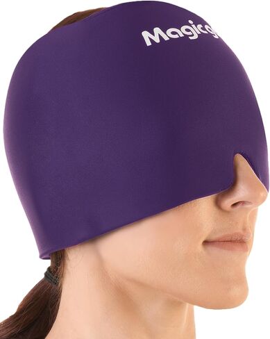 Magic Gel Migraine Ice Head Wrap | Real Migraine & Headache Relief | The Original Headache Cap | Cold, Comfortable, Dark & Cool; Endorsed by Physicians, Loved by Thousands (Purple) in Saudi Arabia